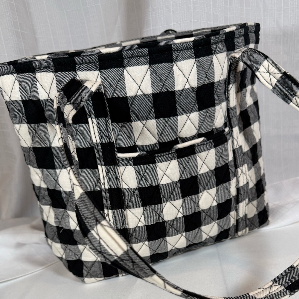 Vera Bradley Pearl Buffalo Plaid Small Vera Tote